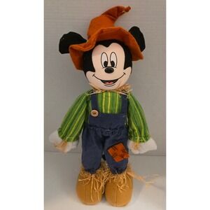 Disney Mickey Mouse Scarecrow Decor Plush Fall Autumn Halloween Preowned